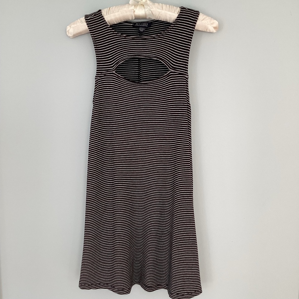 American Eagle Soft & Sexy Black and White Striped Sleeveless Dress Size Small
